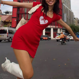 Crimson Heart Mini Dress