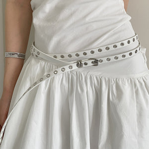 Skinny Eyelet Extra Long Belt