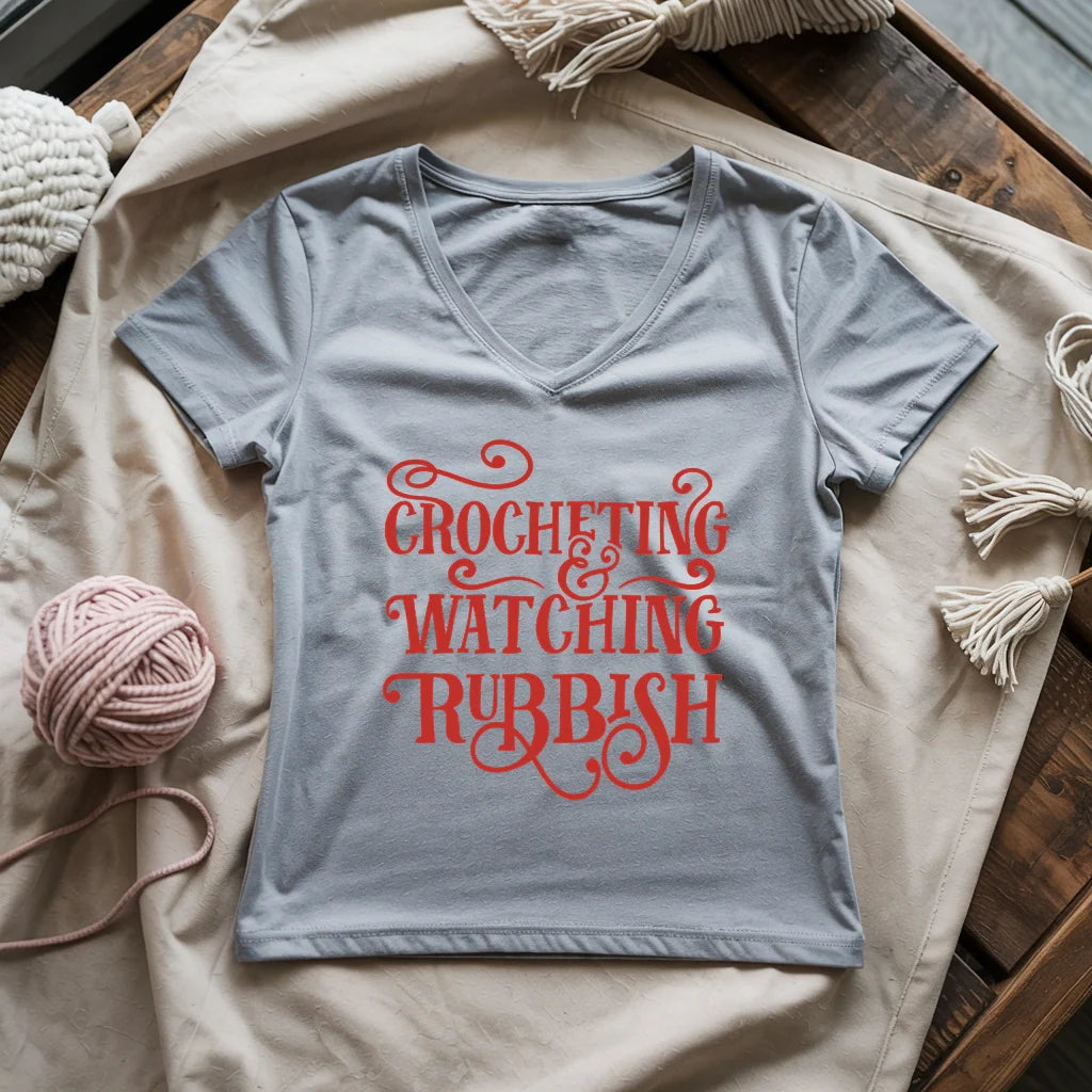 Crochet And Christmas Movie Lady V-neck