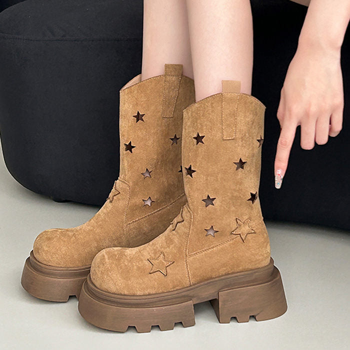 Star Cut-Out Platform Boots