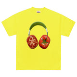 Tomato Headphones Graphic T-Shirt