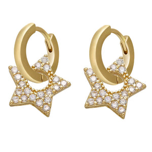 Y2K Star Drop Hoops Earrings